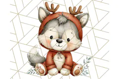 Christmas Pets in Pajamas Clipart PNG, Christmas Png Clipart Product Image 5