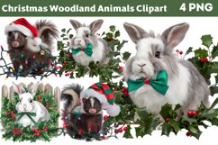 Christmas Woodland Animals Clipart Bundle PNG Product Image 4