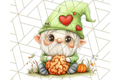 Spooky Cute Halloween Gnome PNG Clipart, Witch Ghost Bat Product Image 5