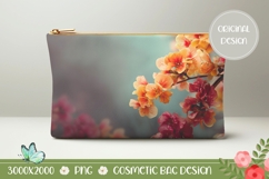 Colorful Flowers Cosmetic Bag Design, Spring Cosmetic Bag Product Image 1