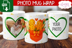 Christmas photo mug wrap PNG, Christmas gingerbread man png Product Image 2