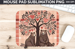 Watercolor Bear Mouse Pad Sublimation - Valentines PNG Product Image 1