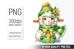 Watercolor Christmas Animals Clipart PNG Bundle, 25 Designs Product Image 7