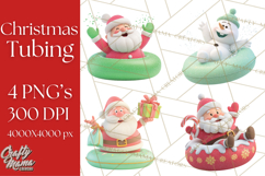Christmas Characters Snow Tubing PNG Product Image 1