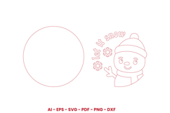 Christmas Round Sign Laser Cut SVG | Christmas Door Hanger Product Image 2