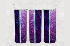 Palm Leaves Purple Glitter 20oz sublimation design tumbler Product Image 1