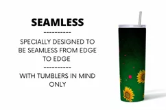 Sunflower Tumbler Sublimation | 20 oz | Taper | Straight Product Image 3