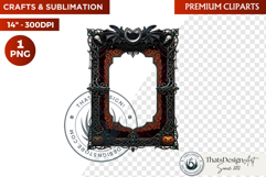 Autumn clipart Harvest of Haunts Halloween Gothic Frame PNG Product Image 1