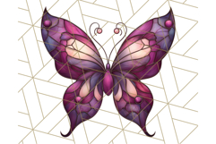 Stained Glass Butterfly PNG Colorful Clipart for Sublimation Product Image 5