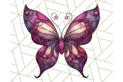 Stained Glass Butterfly PNG Colorful Clipart for Sublimation Product Image 5