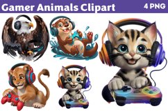 Gamer Animals Clipart PNG Product Image 1
