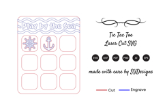 Nautical Tic Tac Toe Laser Cut SVG Product Image 2