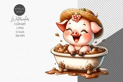 Farm animals clipart, Piglet clipart, Cute animals Product Image 1