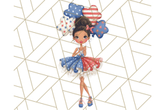 Patriotic Fashion Girl Clipart PNG for 4th of July Product Image 5