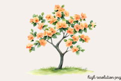 Pastel Spring Trees Clipart PNG Product Image 1