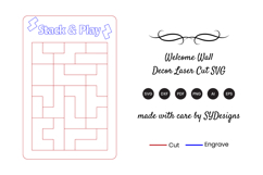 Tetris Puzzle Laser Cut SVG - Block Puzzle Game Product Image 2