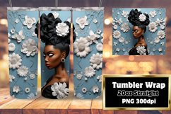 Afro Portrait Elegance 3D Tumbler Wrap 20oz Product Image 1