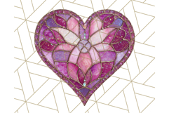 Stained Glass Heart PNG Clipart in Pastel and Bright Colors Product Image 5