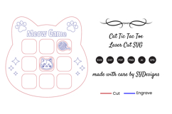 Cat Tic Tac Toe Laser Cut SVG Product Image 2