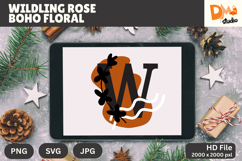 Wildling Rose Boho Floral Monogram Product Image 1