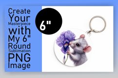 Adorable Mouse Floral Round Design PNG Product Image 1