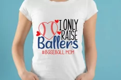 I Only Raise Ballers Svg, Baseball Mom Svg, Baseball Heart. Product Image 3
