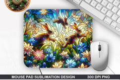Bunny Mouse Pad Sublimation, Easter Mouse Pad PNG Product Image 1
