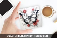 4Th Of July Butterfly - Coaster Sublimation Design Product Image 1