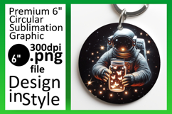 Lovely Round Design Car Coaster Artwork , Astronaut Product Image 1