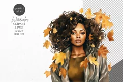 Autumn clipart, Woman clipart, Fall clipart Product Image 1