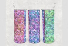 Emerald green Pink Mermaid 20 oz tumbler sublimation design Product Image 1