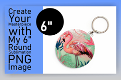 Whimsical Circle PNG Sublimation Design , Flamingo Product Image 1
