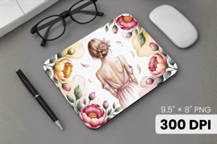 Afro Girl / Woman braided hair Mouse Pad, Black Queen PNG Product Image 1