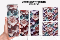 3D Flower Skinny Tumbler 20oz Wrap Design,Flowers Tumble PNG Product Image 1
