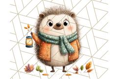 Cozy Autumn Animal Clipart, Fall Forest Critters PNG Product Image 5