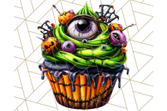 Halloween Cupcake PNG Clipart with Witch Hats and Ghosts Product Image 5