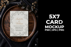 Floral 5x7 Invitation Mockup, Wedding Stationery PSD Product Image 4