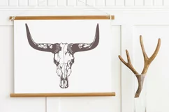 Bull skull #3 svg, Cow skull svg, png Product Image 3