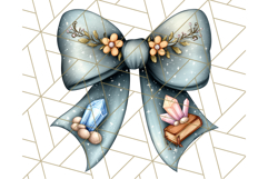 Muted Halloween Bow Clipart, Fall Ribbon PNG Autumn Hair Bow Product Image 5