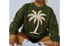 Trendy Pastel Palm Tree PNG | Faux Gold Glitter Tropical Product Image 8