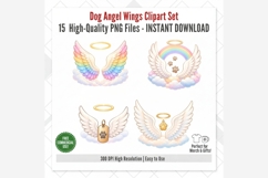 Dog Angel Wings Clipart Set PNG | Rainbow Bridge Pet Product Image 8