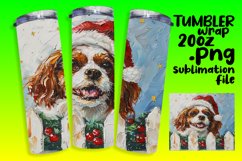 Sublimation Tumbler Wrap Holiday Peeking Dog Winter Art Product Image 1