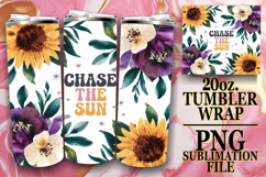 Refreshing days 20oz tumbler wrap, Flower Quote Product Image 1