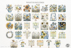 Summer Birds Garden Clipart Product Image 4