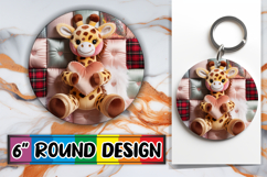 Blissful Keychain Circle Style, Valenines Animals Product Image 1