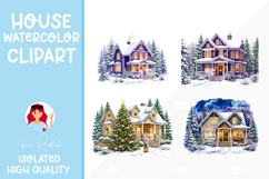 4 Cozy Watercolor House Clipart Product Image 1