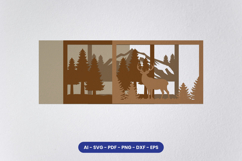 Layered Deer Forest Laser Cut SVG | Wildlife Mountain SVG Product Image 2