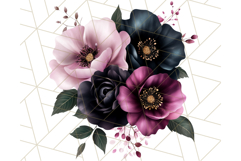Gothic Floral PNG, Dark Aesthetic Flowers Clipart Print Product Image 5