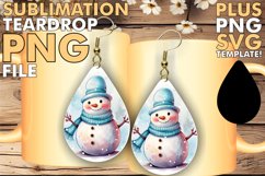 Festive Snowman Teardrop Earring PNG Artwork Product Image 1