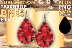 Red Glitter Patterned Teardrop Jewelry Product Image 1
